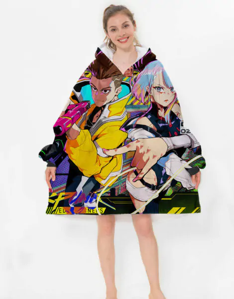 Cyberpunk Edgerunners Hoodie Blanket 4