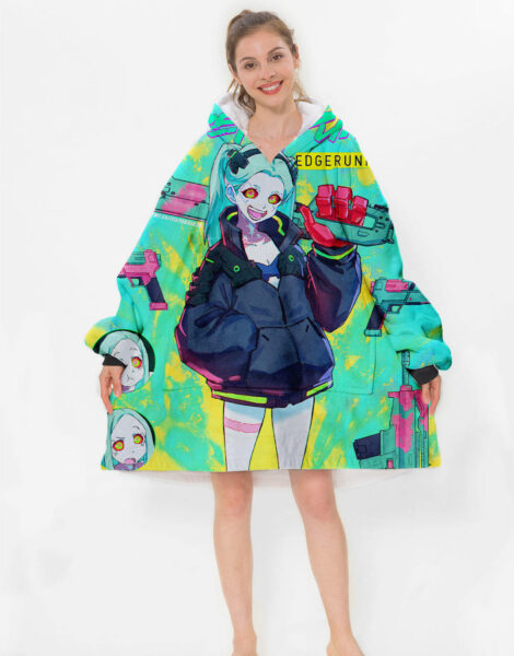 Cyberpunk Edgerunners Rebecca Hoodie Blanket 3