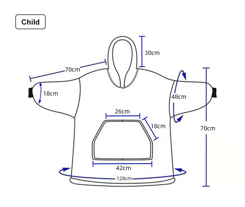 Custom Hoodie Blanket Child Size