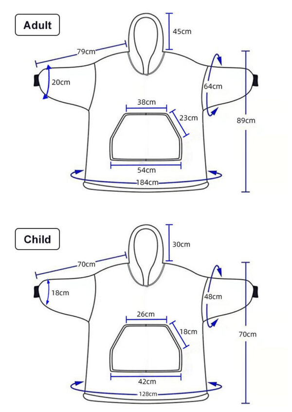 Custom Hoodie Blanket Size