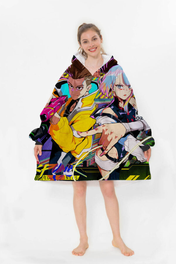 Cyberpunk Edgerunners Hoodie Blanket 4