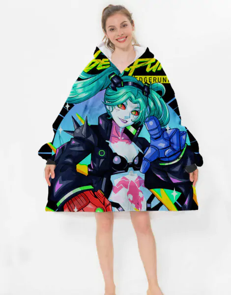 Cyberpunk Edgerunners Rebecca Hoodie Blanket