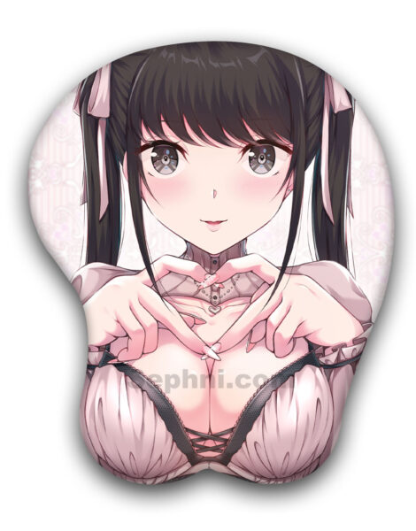 Double Ponytail Girl 3D Oppai Mouse Pad