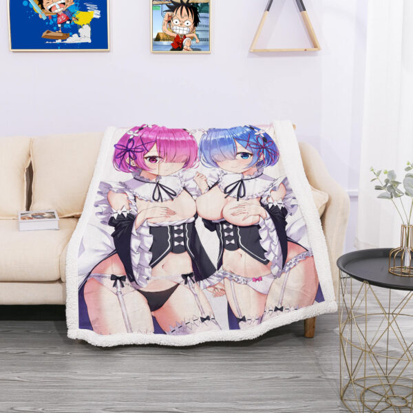 Re Zero Rem Ram Fleece Blanket