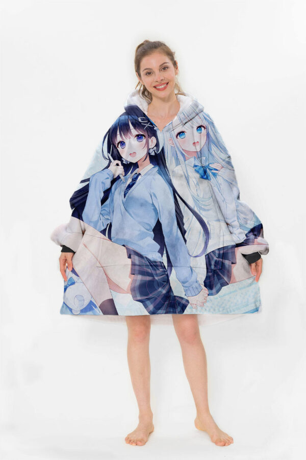 Virtual Youtuber amatsuka Uto Aoi Nabi Hoodie Blanket 1