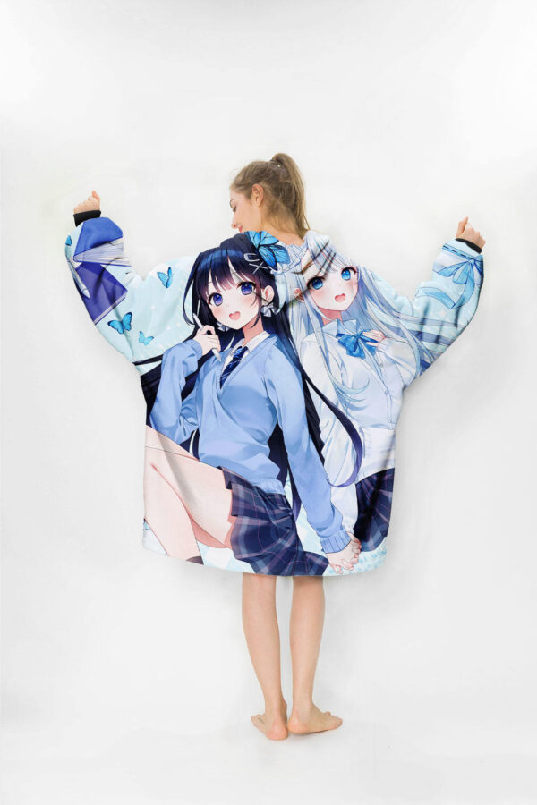 Virtual Youtuber amatsuka Uto Aoi Nabi Hoodie Blanket