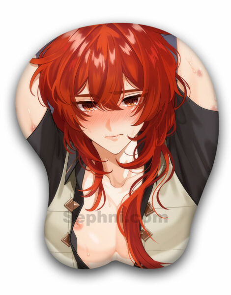 Diluc Genshin Impact Boob Mouse Pad